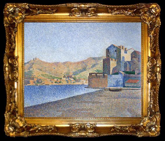 framed  Paul Signac town beach collioure opus, ta009-2